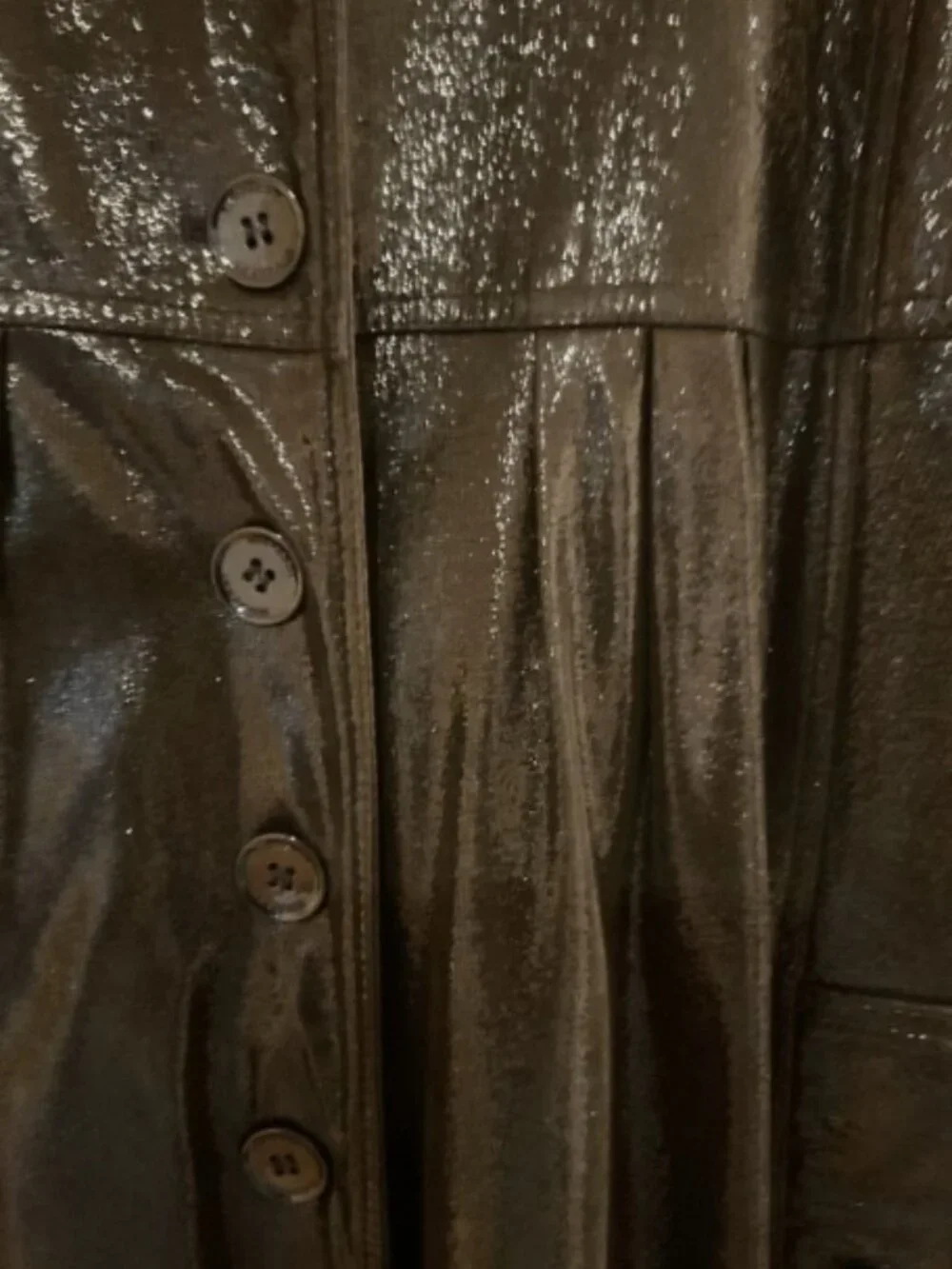 BURBERRY Black Shimmer Leather Coat IT sz46/ US sz 12- MADE IN ITALY - Picture 7 of 9